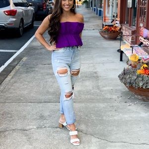 Paperbag Distressed Kancan Jeans